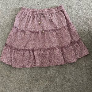 Purple floral flowy skirt